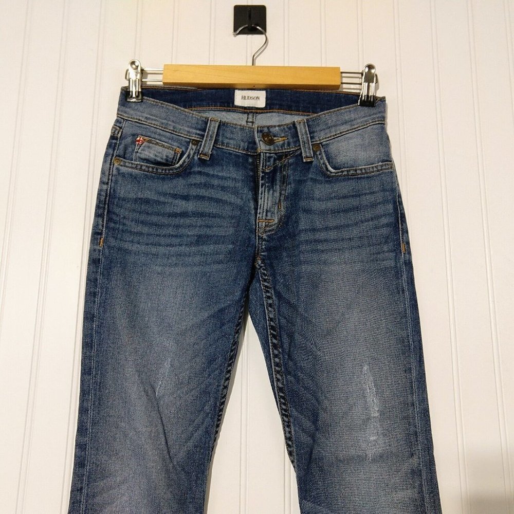 Hudson Jeans Muse Crop Skinny Jeans Size 24 5in Cuff DGWD Wash Blue Denim Womens - Picture 2 of 12